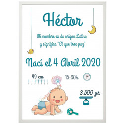 Cuadro Nacimiento Bebé Pollito colgar niño