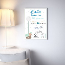 marco natalicio bebé personalizado dormilón