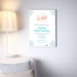 lámina personalizada datos nacimiento bebé