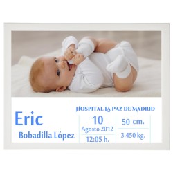 lámina personalizada nacimiento bebé niño