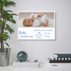 lámina bebé personalizada nacimiento topos