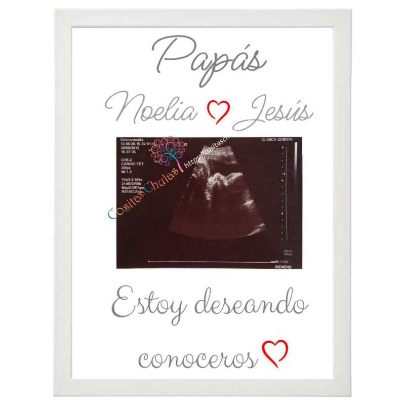 cuadro ecografía estoy deseando conoceros papás
