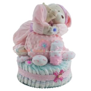 tarta de pañales abrazos niña
