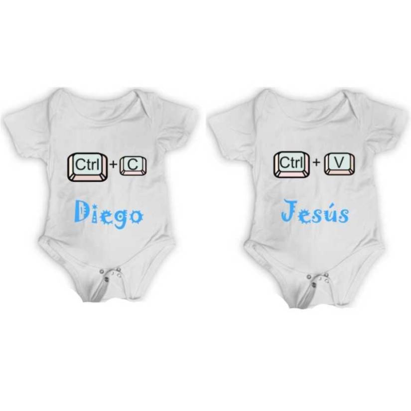Bodys personalizados gemelos