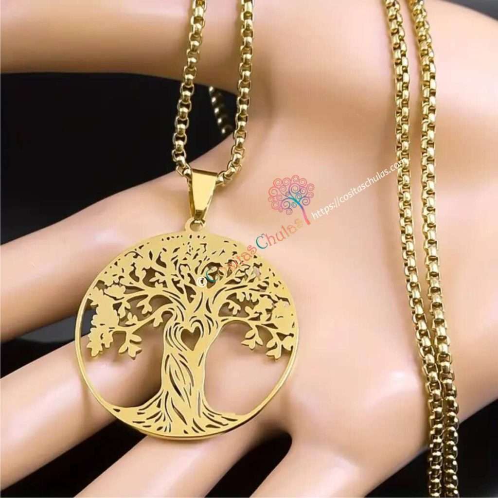 colgante acero oro cositas chulas